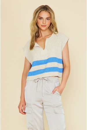 IM7827<br/>Striped Sleeveless Sweater